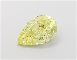 Picture of Lab Grown Diamond 1.38 Carats, Pear with  Cut, Fancy Yellow Color, VVS2 Clarity and Certified by IGI