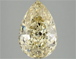 Picture of Lab Grown Diamond 3.10 Carats, Pear with  Cut, Fancy Vivid Yellow Color, VS2 Clarity and Certified by IGI