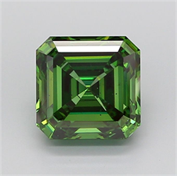 Picture of Lab Grown Diamond 4.01 Carats, Emerald with  Cut, Fancy Vivid Green Color, VS2 Clarity and Certified by IGI