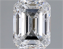 Natural Diamond 0.90 Carats, Emerald with  Cut, D Color, SI2 Clarity and Certified by HRD