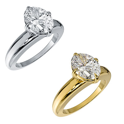 Bold Solitaire engagement ring setting for all shapes
