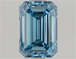 Picture of Lab Grown Diamond 1.57 Carats, Emerald with  Cut, Fancy Vivid Blue Color, VS1 Clarity and Certified by IGI