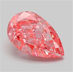 Picture of Lab Grown Diamond 3.09 Carats, Pear with  Cut, Fancy Vivid Pink Color, VVS2 Clarity and Certified by IGI