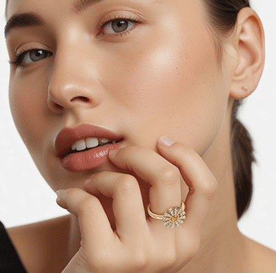 0.33 carat diamonds and Citrine quartz-Enigma