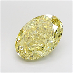Picture of Lab Grown Diamond 5.04 Carats, Oval with  Cut, Fancy Intense Yellow Color, VS1 Clarity and Certified by IGI
