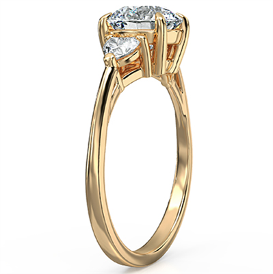 Tres anillo de piedra con 0,30 quilates Total Side Heart Lab Diamonds