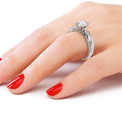 Wide, Solid, Cathedral Solitaire gold engagement ring
