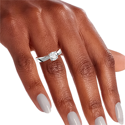 Wide, Solid, Cathedral Solitaire gold engagement ring