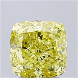 Picture of Lab Grown Diamond 2.07 Carats, CUSHION MODIFIED with  Cut, Fancy Intense Yellow Color, VVS2 Clarity and Certified by IGI