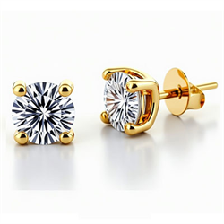 Picture of 4 prongs basket stud earring mounting for all shapes and carats