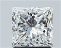 Diamante Natural 1.51 quilates, Princesa , Color F, claridad VVS2 y certificado GIA