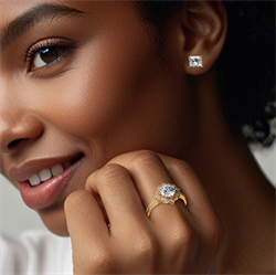 Picture of Princess diamond stud earrings