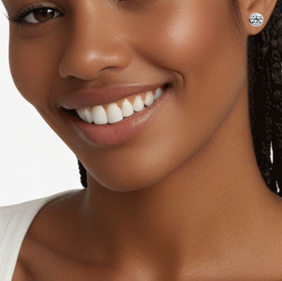 Bezel set for round diamond earrings