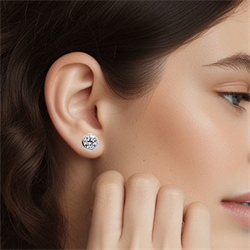 Picture of Bezel set for round diamond earrings
