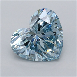 Picture of Lab Grown Diamond 1.50 Carats, Heart with  Cut, Fancy Intense Blue Color, VVS2 Clarity and Certified by IGI