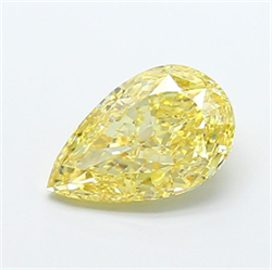 Picture of Lab Grown Diamond 3.03 Carats, Pear with  Cut, Fancy Intense Yellow Color, VS2 Clarity and Certified by IGI