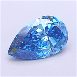 Picture of Lab Grown Diamond 2.05 Carats, Pear with  Cut, Fancy Vivid Blue Color, VVS2 Clarity and Certified by IGI