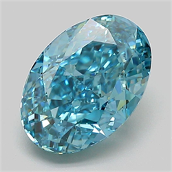Picture of Lab Grown Diamond 3.10 Carats, Oval with  Cut, Fancy Vivid Blue Color, VVS2 Clarity and Certified by IGI