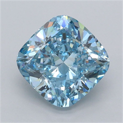 Picture of Lab Grown Diamond 2.02 Carats, CUSHION MODIFIED with  Cut, Fancy Vivid Blue Color, VVS2 Clarity and Certified by IGI