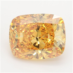 Picture of Lab Grown Diamond 2.34 Carats, Cushion with  Cut, Fancy Vivid Yellow Color, VVS1 Clarity and Certified by IGI