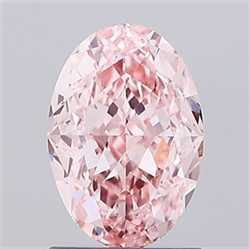Picture of Lab Grown Diamond 1.53 Carats, Oval with  Cut, Fancy Vivid Pink Color, VVS2 Clarity and Certified by IGI