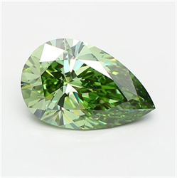 Picture of Lab Grown Diamond 2.74 Carats, Pear with  Cut, Fancy Vivid Green Color, VVS2 Clarity and Certified by IGI