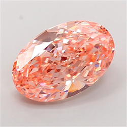 Picture of Lab Grown Diamond 8.09 Carats, Oval with  Cut, Fancy Vivid Pink Color, VVS2 Clarity and Certified by IGI