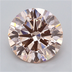 Picture of Lab Grown Diamond 2.87 Carats, Round with Ideal Cut, Fancy Vivid Pink Color, VVS2 Clarity and Certified by IGI