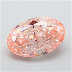 Picture of Lab Grown Diamond 10.04 Carats, Oval with  Cut, Fancy Vivid Pink Color, VVS2 Clarity and Certified by IGI