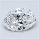 Natural Diamond 2.52 Carats, Oval with  Cut, D Color, SI1 Clarity and Certified by GIA