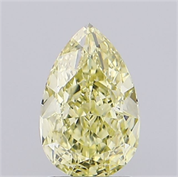 Picture of Lab Grown Diamond 2.07 Carats, Pear with  Cut, Fancy Intense Yellow Color, VVS2 Clarity and Certified by IGI