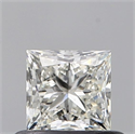 Natural Diamond 0.50 Carats, Princess with  Cut, J Color, SI1 Clarity and Certified by GIA