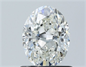 Natural Diamond 0.90 Carats, Oval with  Cut, H Color, VS1 Clarity and Certified by GIA