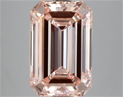 Picture of Lab Grown Diamond 5.02 Carats, Emerald with  Cut, Fancy Intense Pink Color, VS1 Clarity and Certified by IGI