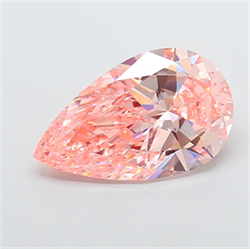 Picture of Lab Grown Diamond 10.03 Carats, Pear with  Cut, Fancy Vivid Pink Color, VVS2 Clarity and Certified by IGI
