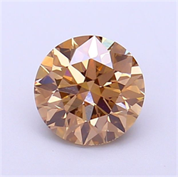 Picture of Lab Grown Diamond 1.23 Carats, Round with Excellent Cut, Fancy Light Brown Color, VVS2 Clarity and Certified by IGI