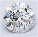 Natural Diamond 2.20 Carats, Round with Excellent Cut, H Color, SI1 Clarity and Certified by GIA