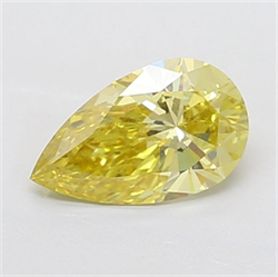 Picture of Lab Grown Diamond 2.01 Carats, Pear with  Cut, Fancy Vivid Yellow Color, VS1 Clarity and Certified by IGI
