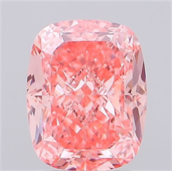 Picture of Lab Grown Diamond 2.54 Carats, CUSHION MODIFIED with  Cut, Fancy Vivid Pink Color, VVS2 Clarity and Certified by IGI