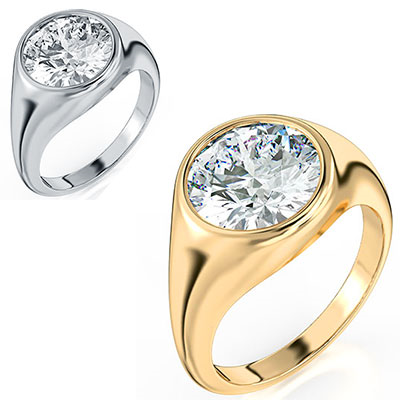 Low profile flush engagement ring for women