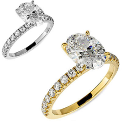 Foto Juego de pavé de anillos de compromiso para todas las formas y quilates. de