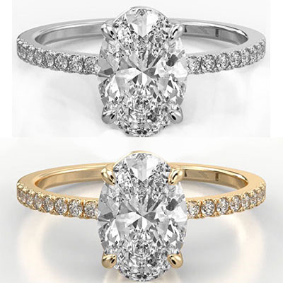 Oval cut diamond engagement ring
