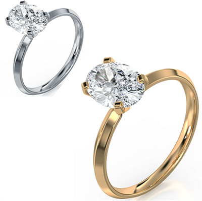 Oval diamond engagement ring mounting
