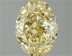 Picture of Lab Grown Diamond 3.08 Carats, Oval with  Cut, Fancy Vivid Yellow Color, VS1 Clarity and Certified by IGI