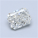 0.90 Carats, Radiant Diamond with  Cut, H Color, SI1 Clarity and Certified by GIA
