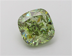 Picture of Lab Grown Diamond 3.01 Carats, Cushion with  Cut, Fancy Vivid Green Color, VS2 Clarity and Certified by IGI