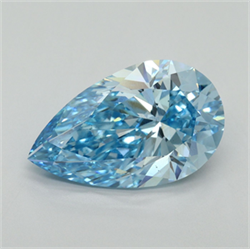 Picture of Lab Grown Diamond 5.01 Carats, Pear with  Cut, Fancy Vivid Blue Color, VS2 Clarity and Certified by IGI