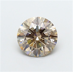 Picture of Lab Grown Diamond 1.60 Carats, Round with Ideal Cut, Fancy Light Brown Color, VS1 Clarity and Certified by IGI