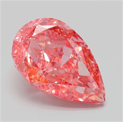 Picture of Lab Grown Diamond 7.32 Carats, Pear with  Cut, Fancy Vivid Pink Color, VS1 Clarity and Certified by IGI