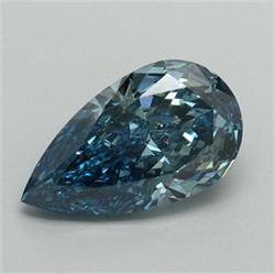 Picture of Lab Grown Diamond 1.50 Carats, Pear with  Cut, Fancy Vivid Blue Color, VS1 Clarity and Certified by IGI
